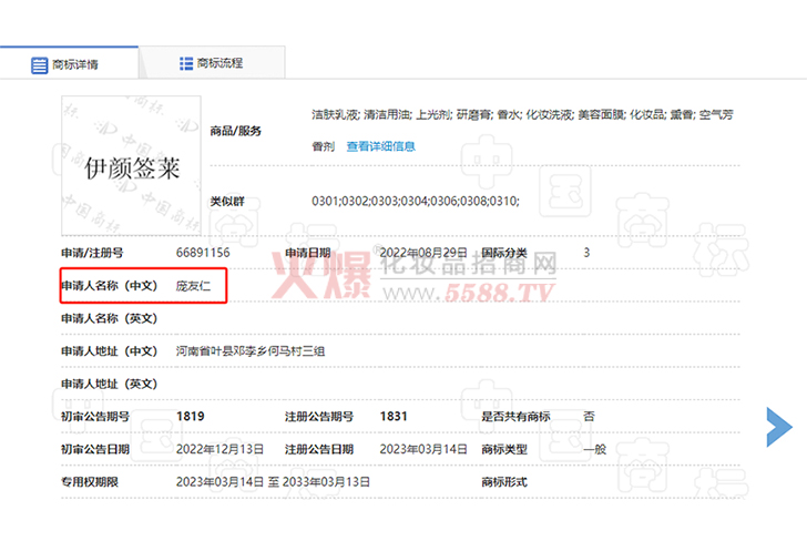 商标详情-广州雅蓝娜生物科技有限公司