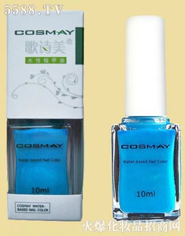 Cosmay水性指甲油CS17珍珠蓝