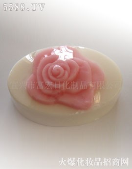 椭圆玫瑰花香皂