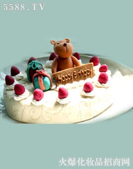 白巧克力生日熊蛋糕皂