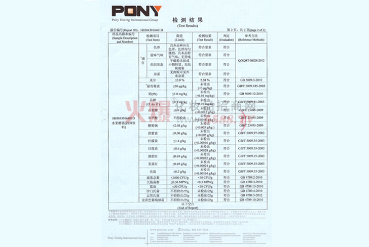 皙美水果酵素检测报告二-厦门皙美生物科技有限公司