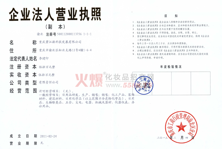 碧江源营业执照-重庆碧江源科技发展有限公司