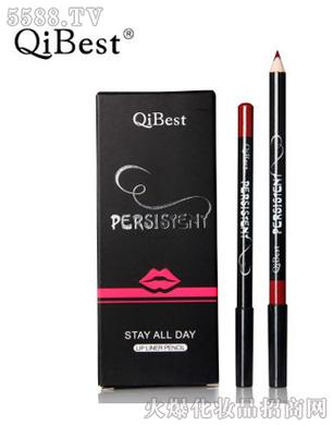 qibest-时尚黑杆防水12色唇线笔