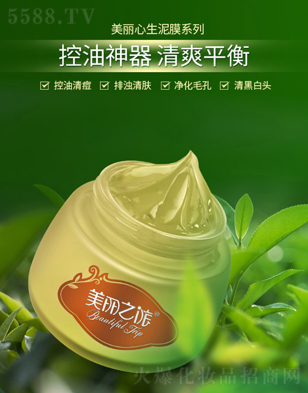 美丽之旅绿茶清爽控油泥膜140g/瓶