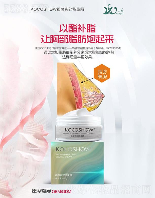 KOCOSHOW褐藻胸部能量霜 50g