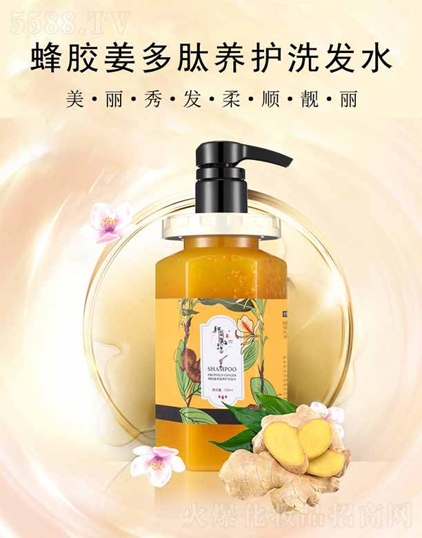 纤丝发瑶蜂胶姜多肽养护洗发水 500ml