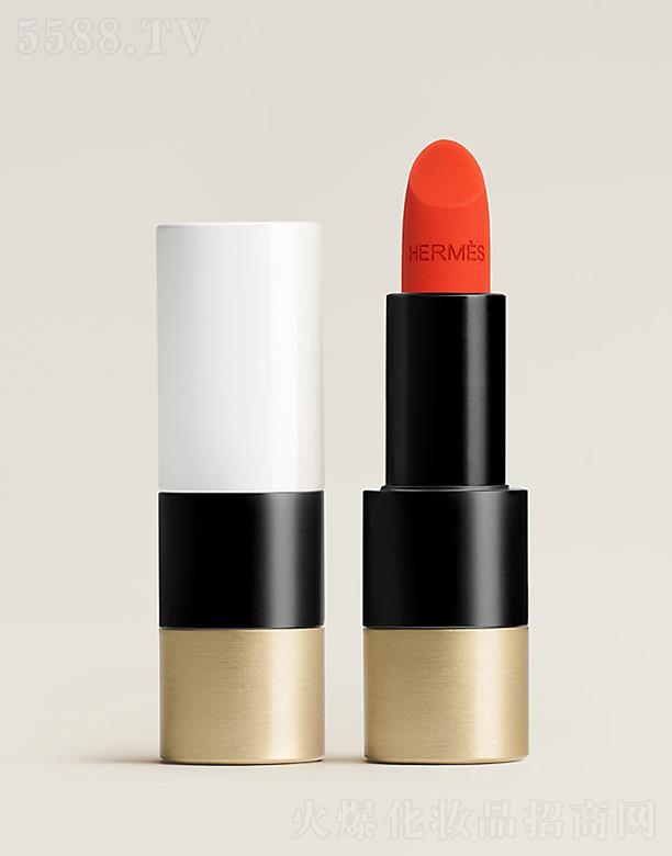 爱马仕唇妆系列哑光唇膏（53号）橙色和鲜红色绽放的火花