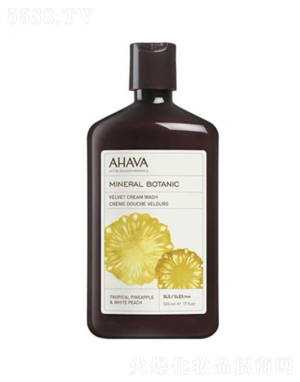 AHAVA矿植物丝绒沐浴露（菠萝桃子）500ml自然香氛