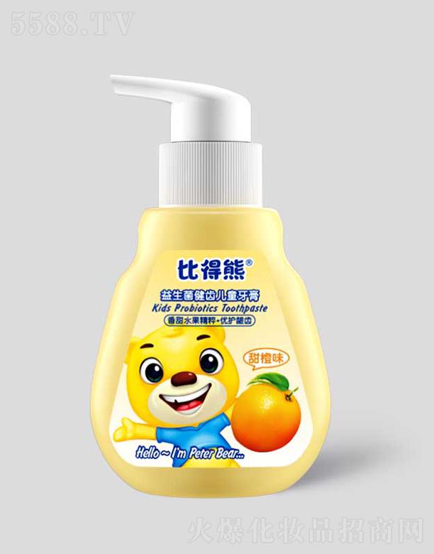 广州科伶公司 比得熊益生菌健齿儿童牙膏 甜橙味