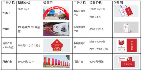 广告赞助及价格 广告赞助及价格